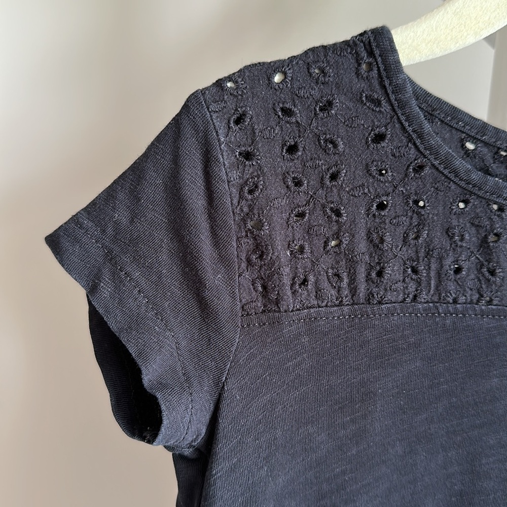 Zara Short Sleeve Eyelet Top Size 4 - Picture 4 of 8